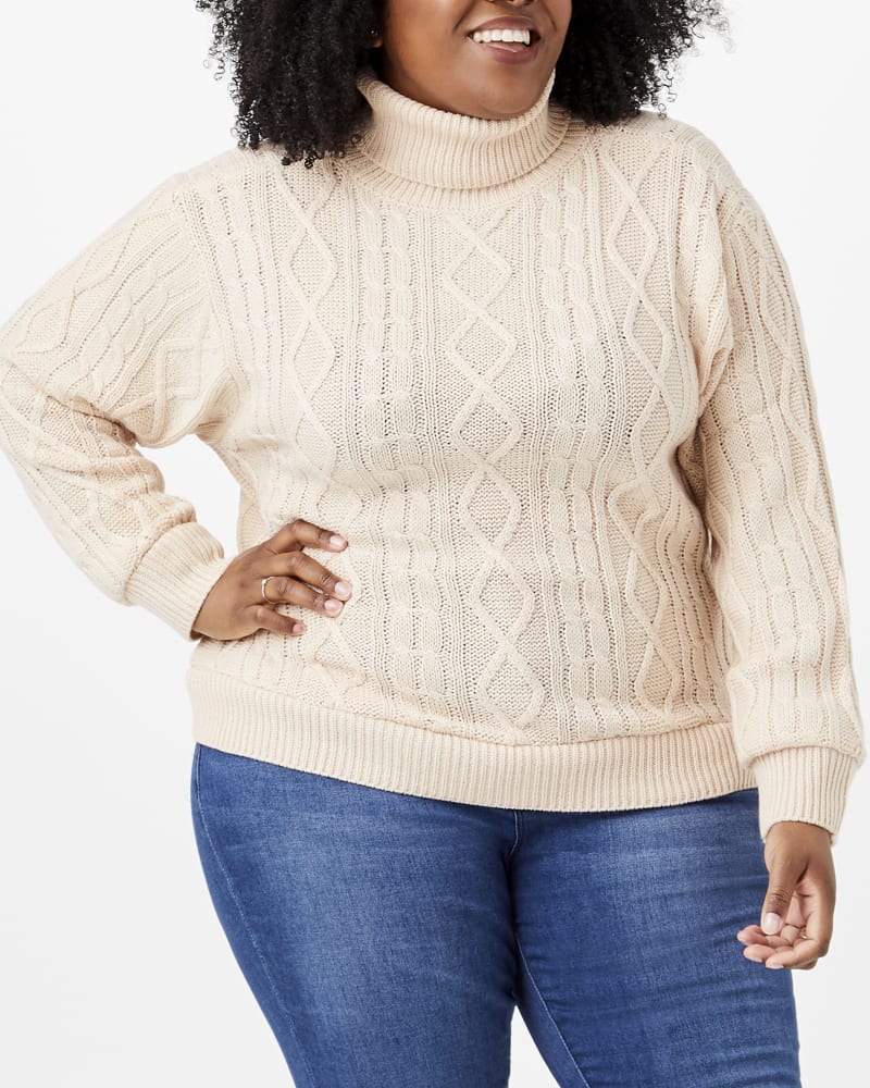 Plus size cream shop turtleneck